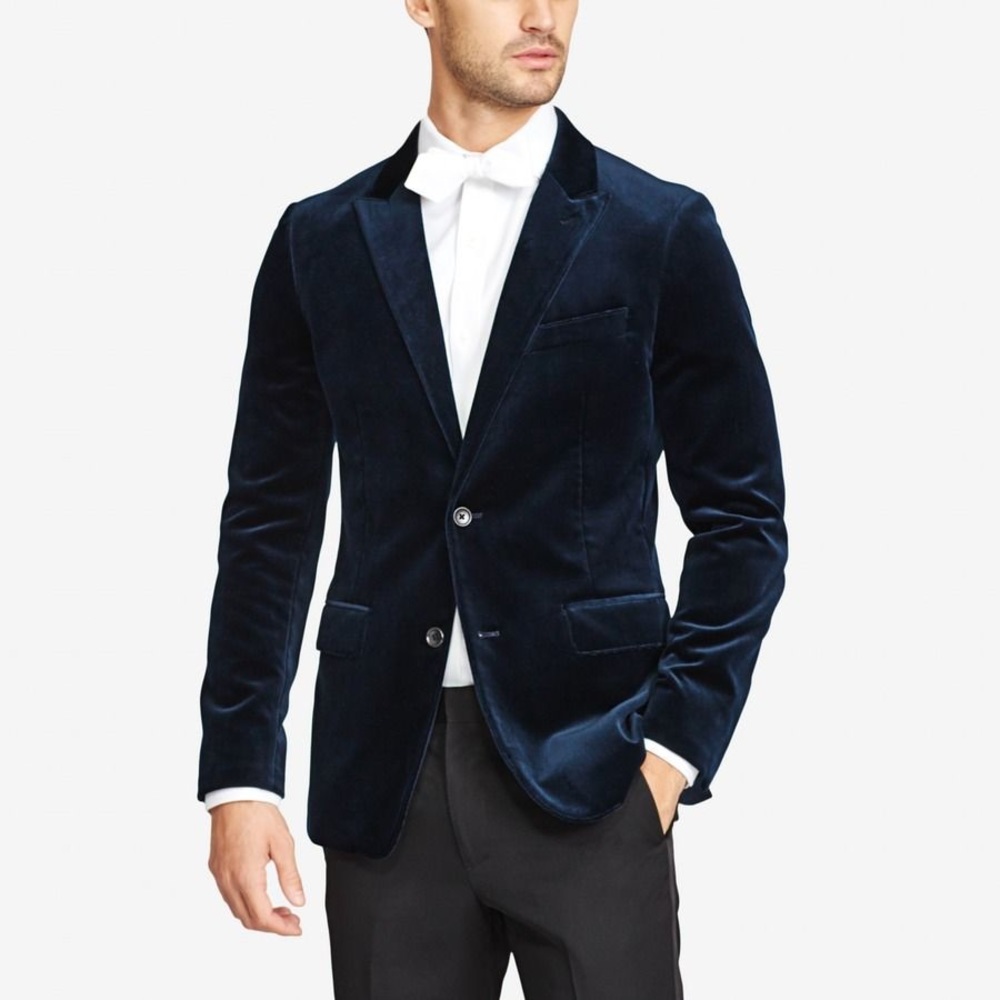 Bonobos- Jetsetter Stretch Velvet Blazer Jacket Navy